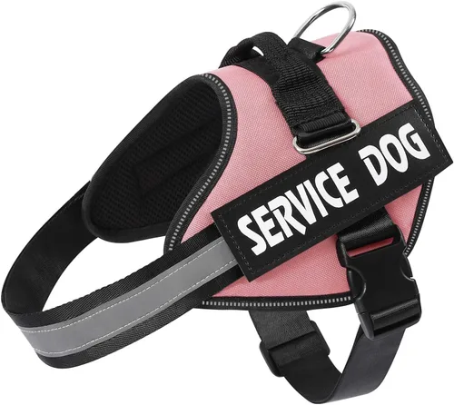 Vista 11 de MUMUPET - Arnés para perro guía, fácil de poner y quitar, arnés de chaleco para mascotas, reflectante 3M, transpirable y fácil de ajustar, con mango