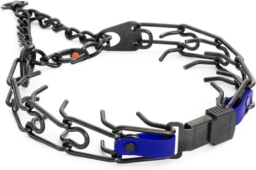 Vista 20 de Collar para Perro Herm Sprenger de Acero Inoxidable Negro con Hebilla de Liberación Rápida ClicLock y Inserción de Biothane Collar de Entrenamiento