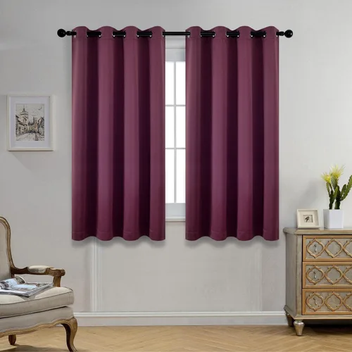 Set de 2 cortinas para ventana, de Miuco, opacas, con ollaos, para recámara, incluye 2 alzapaños