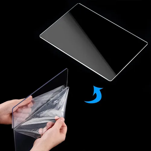 Vista 5 de Blulu Almohadillas de Corte de Acrílico Transparente con Placas de Corte para Repujado para Manualidades (2 Piezas, 12.5 x 9 Pulgadas)