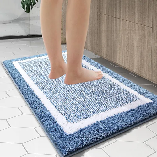 Vista 27 de OLANLY Alfombra de baño de microfibra extrasuave y absorbente, antideslizante, lavable a máquina, de secado rápido, adecuada para suelo de baño