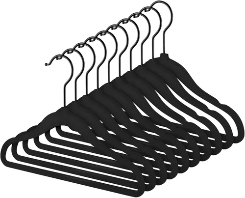 Vista 9 de MIZGI Perchas de terciopelo para bebé, perchas antideslizantes para niños y niños pequeños, perchas de 11.8 pulgadas para ropa de bebé, paquete