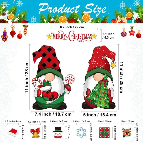 Vista 3 de Sratte Imanes de Navidad para refrigerador, gnomo, nevera, coche, garaje, puerta, calcomanías, Navidad, decoración para el hogar, cocina, puerta