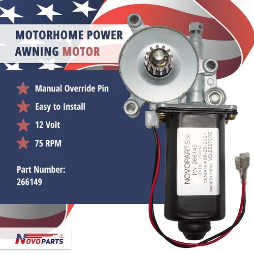 Vista 2 de 266149 RV Motor universal de repuesto para toldo eléctrico de 75 RPM y 12 V