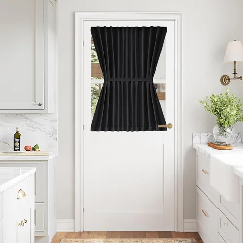 Vista 129 de Vatge - Cortinas laterales para ventana de puerta, cortinas para luz lateral de puerta frontal, 1 panel, 12 (ancho) x 72 (largo) pulgadas, aguamarina