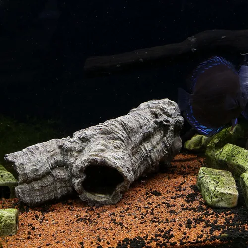 Vista 6 de Gran piel de reptil, 12", decoración de acuario, escondite territorial de peces, casa de escondite, decoración de reptiles pecera dec
