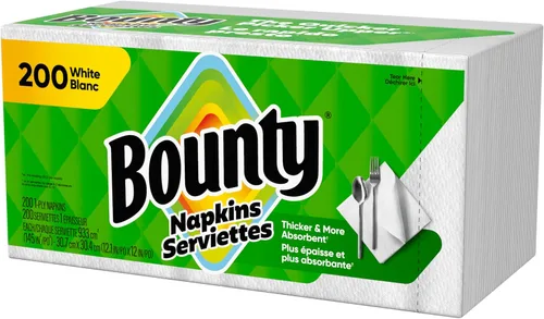 Vista 11 de Bounty Servilletas de papel, blancas, 200 unidades, el embalaje puede variar