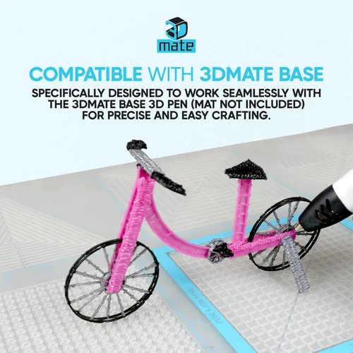 Vista 5 de Plantillas de papel 3D para maceta, soporte para bolígrafos, autobús escolar, casa de pájaros, bicicleta, compatible con bolígrafo 3D 3Dmate Base