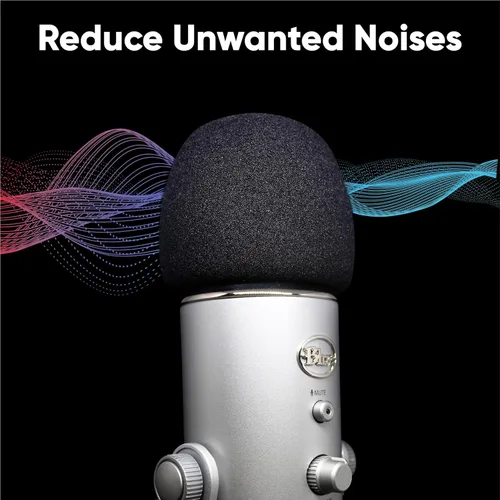 Vista 4 de Parabrisas de espuma para micrófono Blue Yeti – Cubierta de filtro Pop hecha de material de esponja de calidad que filtra la grabación no deseada