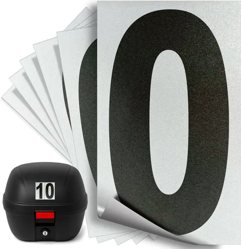 iSYFIX Calcomanías de vinilo negro número 0 (Zero) – Paquete de 6 calcomanías de 1.5 pulgadas – Calcomanías de alta calidad, fondo reflectante