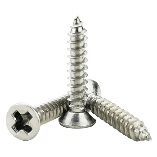 Vista 15 de 120 piezas de tornillos de madera #4 x 1, tornillos de acero inoxidable 18-8 (304) de cabeza plana para chapa metálica, tornillos autorroscantes