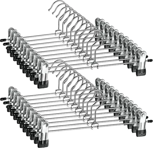 ZOBER Perchas de metal para pantalones con clips, perchas para ropa para