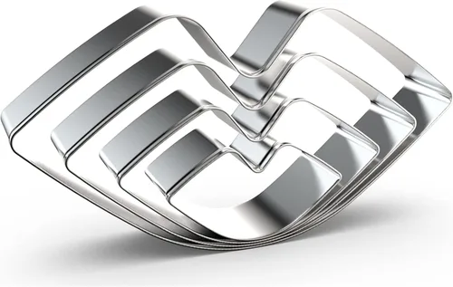 Vista 8 de Juego de 4 cortadores de galletas en forma de corazón de 5 pulgadas, 4 pulgadas, 3 pulgadas, 2 pulgadas, 4 piezas con forma de corazón de San