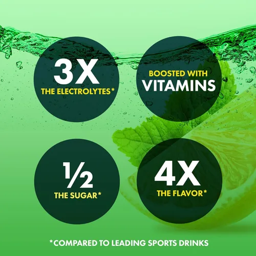 Vista 2 de Electrolitos en polvo – 3 veces electrolitos, 1/2 azúcar con vitamina C, B3, B6, paquetes de electrolitos en polvo para hidratación, recuperación e