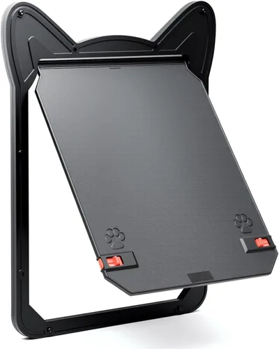 Puerta mosquitera para mascotas para perros y gatos medianos – Solapa magnética con cerradura resistente, puerta interior de 10.12 x 8.15 pulgadas,