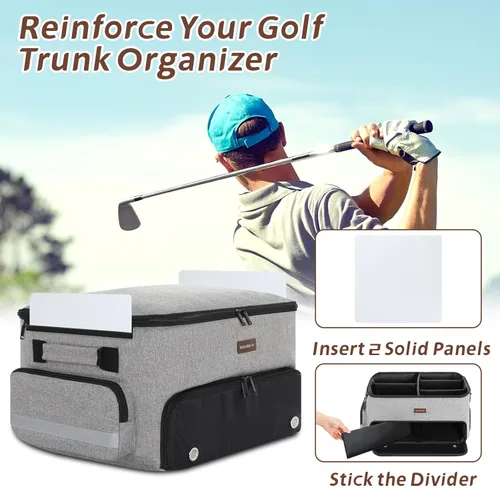 Vista 6 de Skureay Organizador de Maletero de Coche para Golf, Múltiples Compartimentos, Organizador de Almacenamiento de Coche de 2 Capas con Compartimento