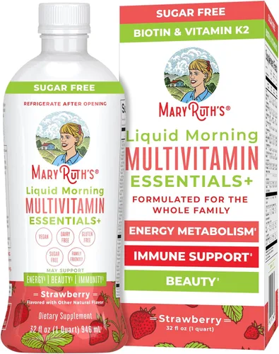 Vista 10 de MaryRuth Organics Liquid Morning Multivitamin Essentials+ Vitamina A C D E B6 B12 Biotina Zinc, para hombre y mujer, multivitamínico, apoyo