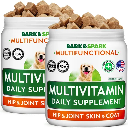 Vista 10 de BARK&SPARK Vitaminas y suplementos para perros, golosinas masticables multivitamínicas para perros, glucosamina condroitina para apoyo articular +