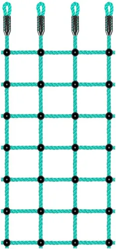 Vista 10 de Red de carga de escalada para niños al aire libre, 30 x 75 pulgadas, red de escalada resistente sin nudos para juego de columpios, casa de árboles