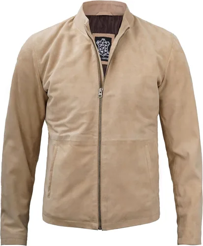 Vista 2 de Blingsoul Brown Suede Jacket Men - Black Real Lambskin Leather Jacket for Men