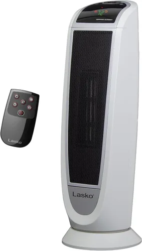 Lasko 5165 - Calentador de torre de cerámica digital oscilante para el hogar con protección contra sobrecalentamiento, temporizador y control