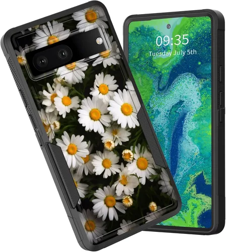 Vista 113 de Funda para Pixel 7a, funda protectora híbrida de doble capa resistente a prueba de golpes de policarbonato duro de silicona suave TPU para Google