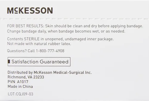 Vista 6 de McKesson Vendajes adhesivos, estériles, tela ovalada, 1 in x 1 1/4 in, 100 unidades, 1 paquete
