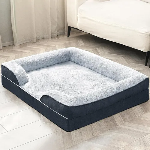 Vista 7 de Orthopedic Dog Bed, Dog Beds for Large Dogs Pet Bed Waterproof Dog Bed with Washable Removable Cover, Rectangle Dog Bed with Sides Bolster Dog Bed