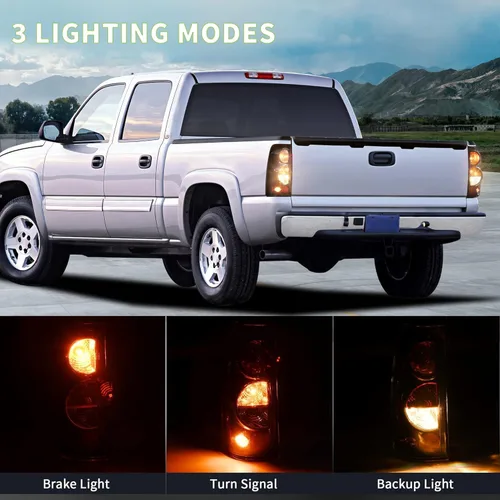 Vista 3 de DWVO Conjunto de faros delanteros y luces traseras compatibles con Chevy Silverado 150001-02 1999 2000 2000 2001 2002 Chevy Silverado 1500HD 2500HD