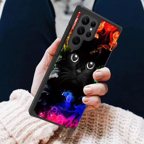 Vista 3 de Funda para Galaxy S22 Ultra, resistente 2 en 1 de doble capa híbrida de policarbonato duro y silicona suave a prueba de golpes, funda de protección