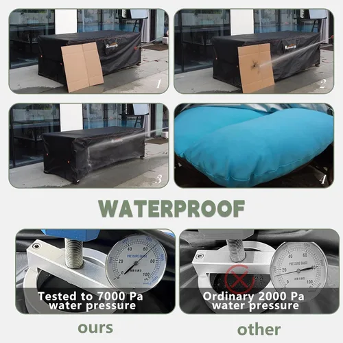 Vista 4 de Fundas extragrandes impermeables para juego de muebles de patio, liquidación de muebles de exterior, fundas para juego de sofá seccional al aire