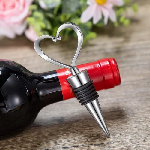 Vista 4 de Paquete de 60 tapones de vino en forma de corazón, regalos de boda a granel para despedidas de soltera para invitados, tapón de botella de vino