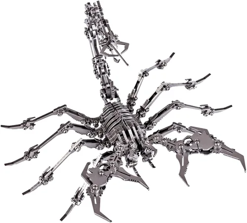 Vista 5 de Rompecabezas de metal 3D Scorpion para adultos, kits de modelo de metal 3D para construir con herramienta, kits de modelo de escritorio 3D, juguetes