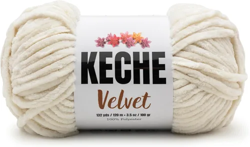 Vista 97 de Keche Hilo de terciopelo para ganchillo, manta de felpilla suave, voluminosa, hilo amigurumi, 3.53 oz (132 yardas), color azul bebé