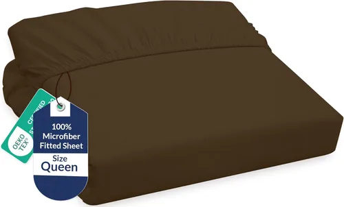 Vista 45 de Royale Linens Sábana bajera ajustable individual – Microfibra cepillada ultrasuave de 1800 hilos – Sábanas inferiores de lujo para hotel – No se