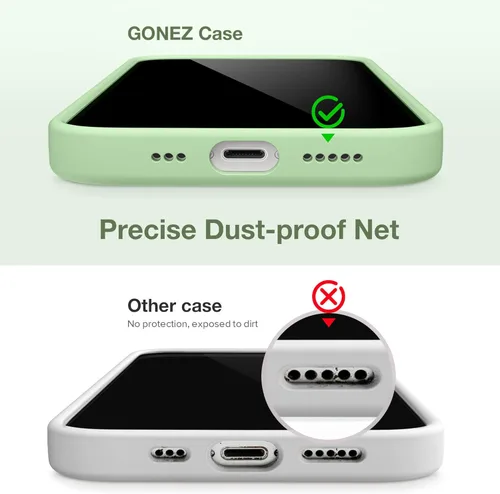 Vista 532 de GONEZ Funda magnética para iPhone 14, compatible con Magsafe, con protector de pantalla + protector de cámara, forro de microfibra antiarañazos