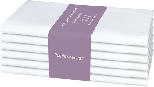 Vista 25 de PurpleEssences - Juego de 6 servilletas de tela para cena 100% algodón de 45x45 centímetros - Suave y duradero, lavable - Ideal para fiestas