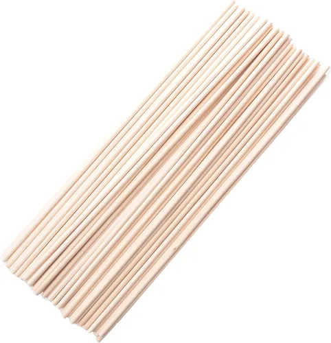 Vista 8 de 60 varillas de madera de 12 pulgadas de madera natural sin terminar para proyectos de manualidades, decoración del hogar, decoración del hogar