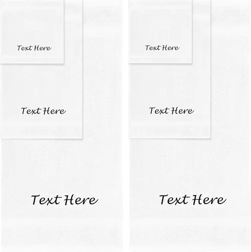 Vista 42 de Juego de Toallas Personalizadas con Texto Bordado - Paquete de 2 Sábanas de Baño de Algodón Turco Altamente Absorbentes y Súper Suaves para Spa