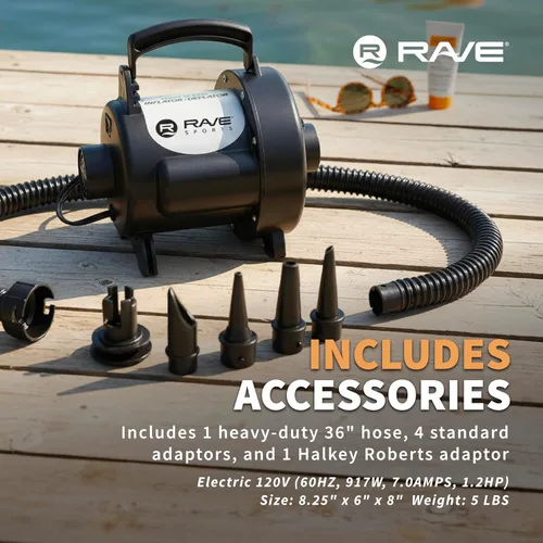 Vista 4 de RAVE Sports 01083 Inflador/deflector de alta velocidad, 3.0 psi, 48 CFM 120 VAC, con adaptadores