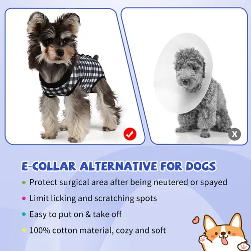 Vista 5 de Traje de recuperación de cirugía para perros, ropa quirúrgica para cachorros, heridas abdominales, antilamedas, overol para perro, mameluco