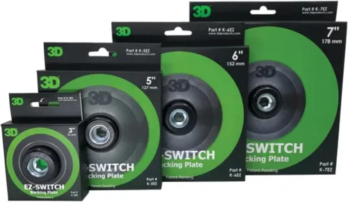 Vista 2 de 3D EZ-Switch Placa de respaldo de 3 pulgadas Almohadilla trasera de pulido de bordes flexibles Compatible con pulidores rotativos universales