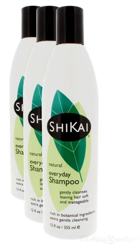 ShiKai - Champú natural diario, a base de plantas, sin jabón, sin detergente, limpia suavemente dejando el cabello suave y manejable (12 onzas,