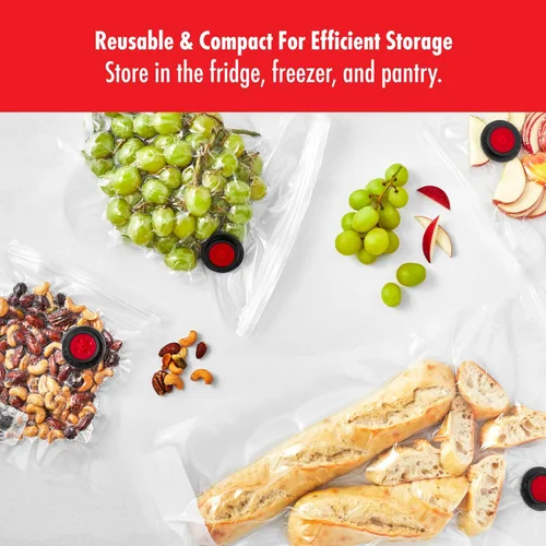 Vista 5 de ZWILLING Fresh & Save - Bolsas selladoras al vacío de varios tamaños, 30 unidades, bolsas reutilizables para Sous Vide