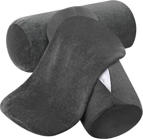 Vista 11 de Remerry 2 fundas de almohada cervical de terciopelo de 16 x 6 pulgadas con cremallera, solo fundas de almohada de cuello redondo, fundas de almohada