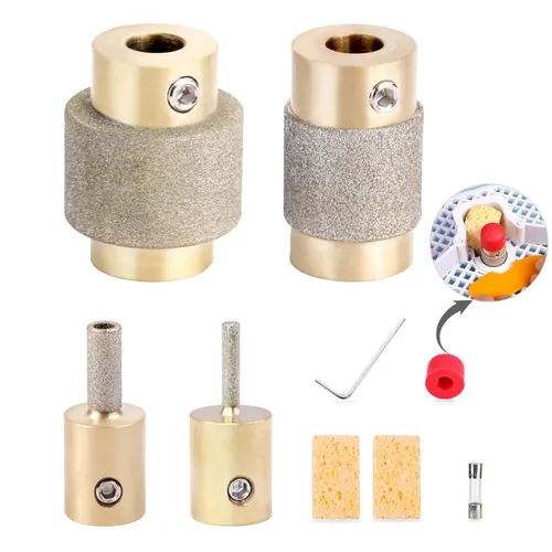 Juego de combinación Buenoarte 1 3/4 1/4 1/8 Pulgadas Cabeza de amoladora de diamante Herramientas de núcleo de latón Cabezas de amoladora de