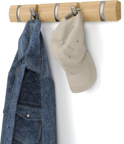 Vista 14 de Umbra Perchero de Pared Abatible Flip con 8 Ganchos – Almacenamiento Moderno que Ahorra Espacio para Sombreros, Chaquetas, Bolsas, Entrada