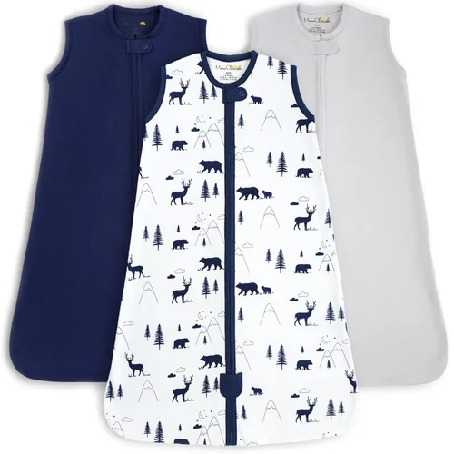 Vista 33 de Mama Cheetah Saco de dormir para bebé de 0.5 TOG, Manta Vestible de Algodón Orgánico para Bebé con Cremallera Bidireccional, Saco de Dormir