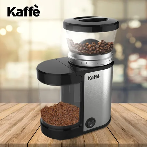 Vista 7 de Kaffe - Molinillo de café eléctrico con ajustes ajustables para molienda de grano de café de precisión (capacidad de 5.5 onzas) cepillo de limpieza