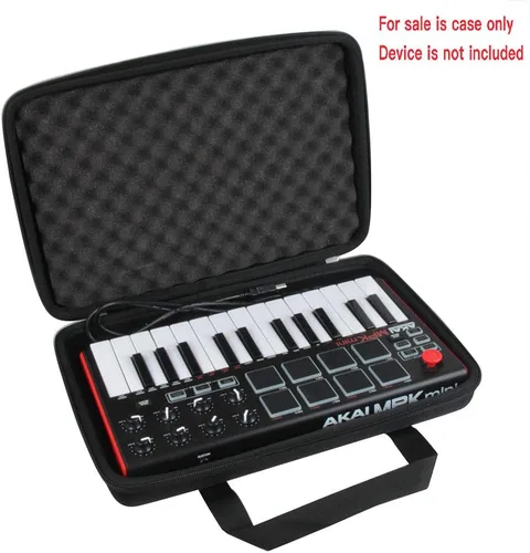 Vista 3 de Hermitshell Estuche de viaje duro para Akai Professional MPK Mini MK3 25 Teclas USB MIDI Teclado Controlador (negro)
